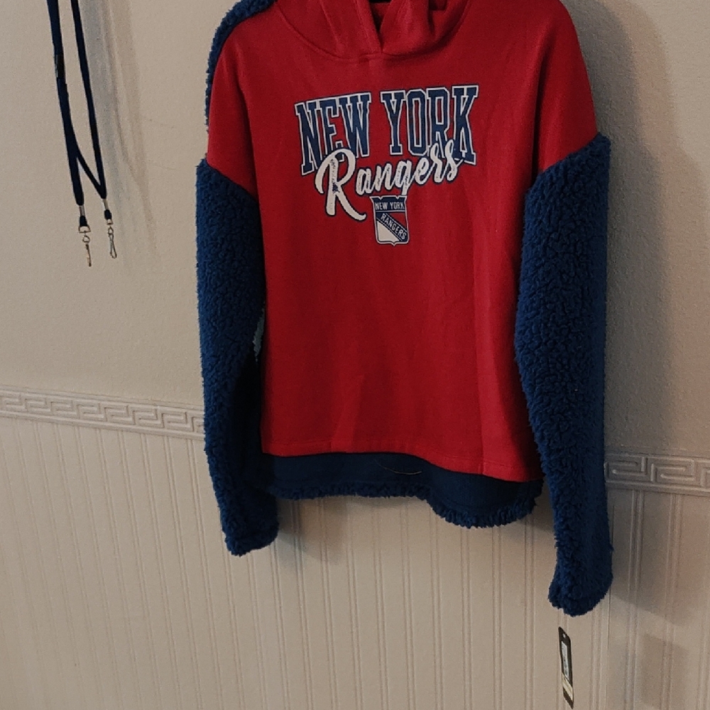NHL New York Rangers Red and Blue Kids Hoodie Sz XL Nwt